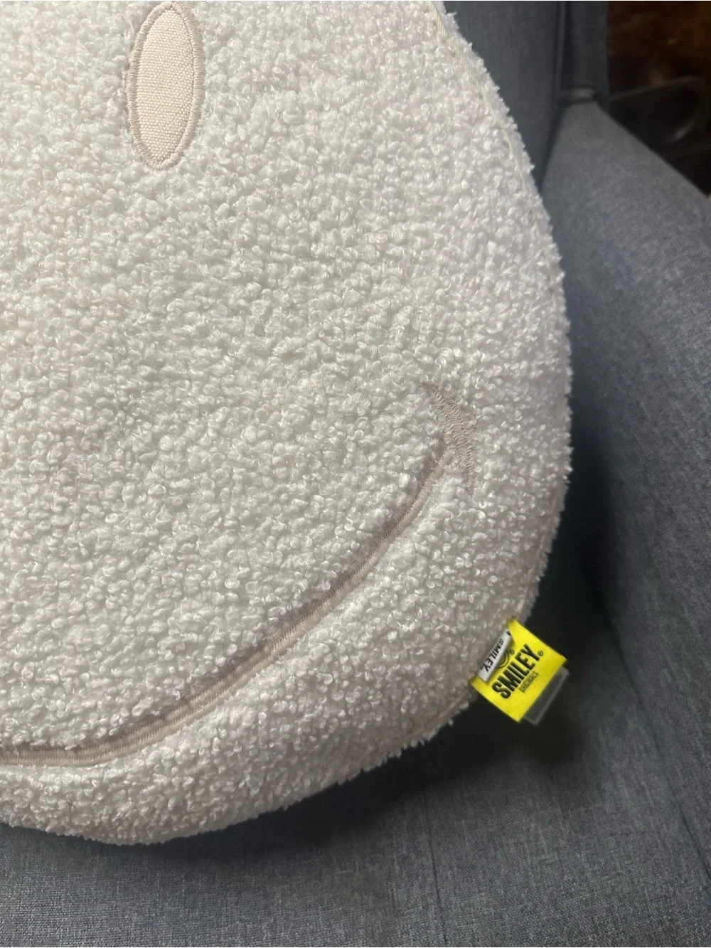 Boucle Smiley Get Cushy Cushion by Smiley